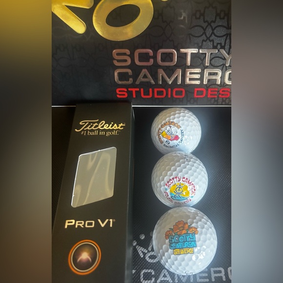 New Scotty Cameron Gallery Golf Balls Set Of 3 So Cal Peace Surf Pro V1 Titleist